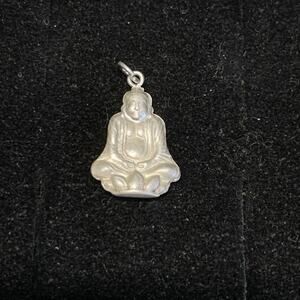 Vintage Silver 925 Sterling Buddha Charm 3D Dangle Pendant